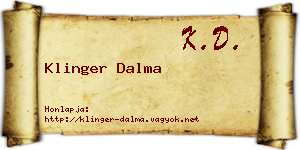 Klinger Dalma névjegykártya